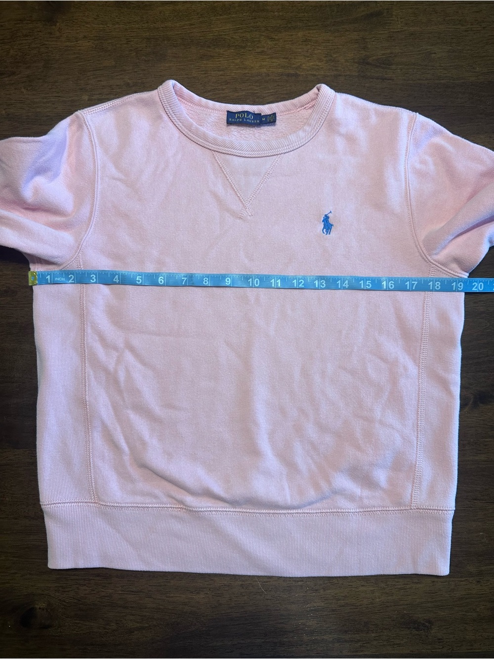Polo Ralph Lauren Pink Crewneck Sweatshirt Blue Pony Logo Size M - Picture 9 of 9